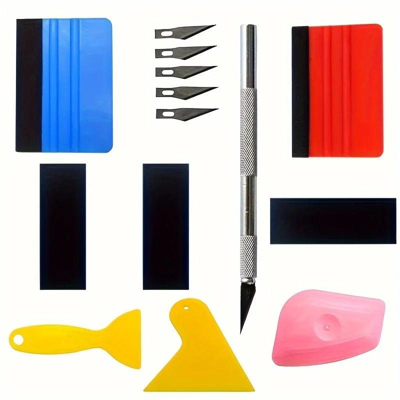 Auto-Wrapping-Werkzeugset - Auto-Folien-Set, Vinyl-Folienwerkzeug, Folienwerkzeuge, Rakel, Schaber, Cuttermesser für Auto-Folien