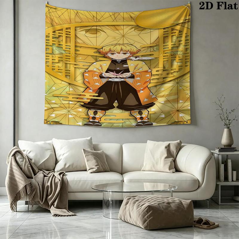 Demon Slayer Wall Tapestry Aesthetic Wall Hanging Printed Fabric Blanket Decorative Tapestries For Bedroom Living Room Home Decor