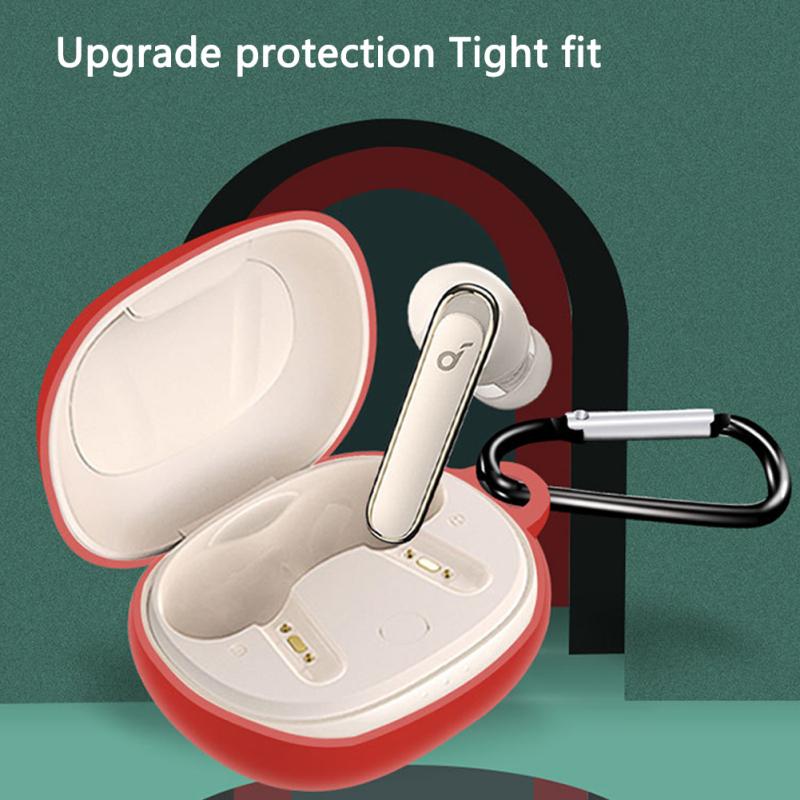 Silikon-Schutzhülle Drahtlose Bluetooth-Kopfhörer-Schutzabdeckung mit Karabiner Kompatibel für