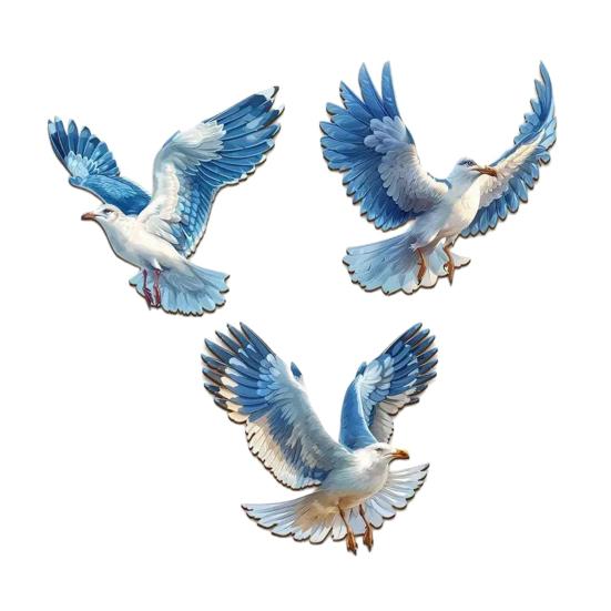 

3 шт. Деревянный декор стены в виде чайки Прибрежный Пляжный Морской Настенное искусство Реалистичный 1 Set