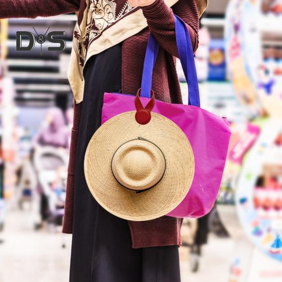 Faux Leather Magnetic Hat Clip Hands-Free Portable Multipurpose Travel On Bag Backpack Handbag Luggage Cap Holder Magnet Storage Hook Vacation