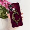 Transparent For Oppo Reno 13Pro CPH2697 PKK110 Cover For Oppo Reno 13 Pro Case Luxury Crown A-Z Letters 2D Flat Pattern