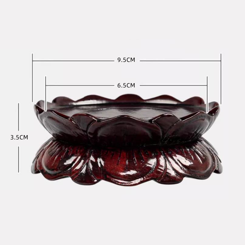 

1 шт. подставка для статуи Будды Гуаньинь из массива дерева, круглая позолоченная подставка в виде цветка лотоса для домашнего поклонения статуе Бога Богатства