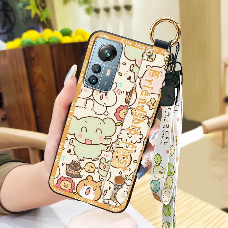Wrist Strap Kickstand Phone Case For Blackview A85 Cartoon Soft case Dirt-resistant Durable Wristband Cute Anti-knock