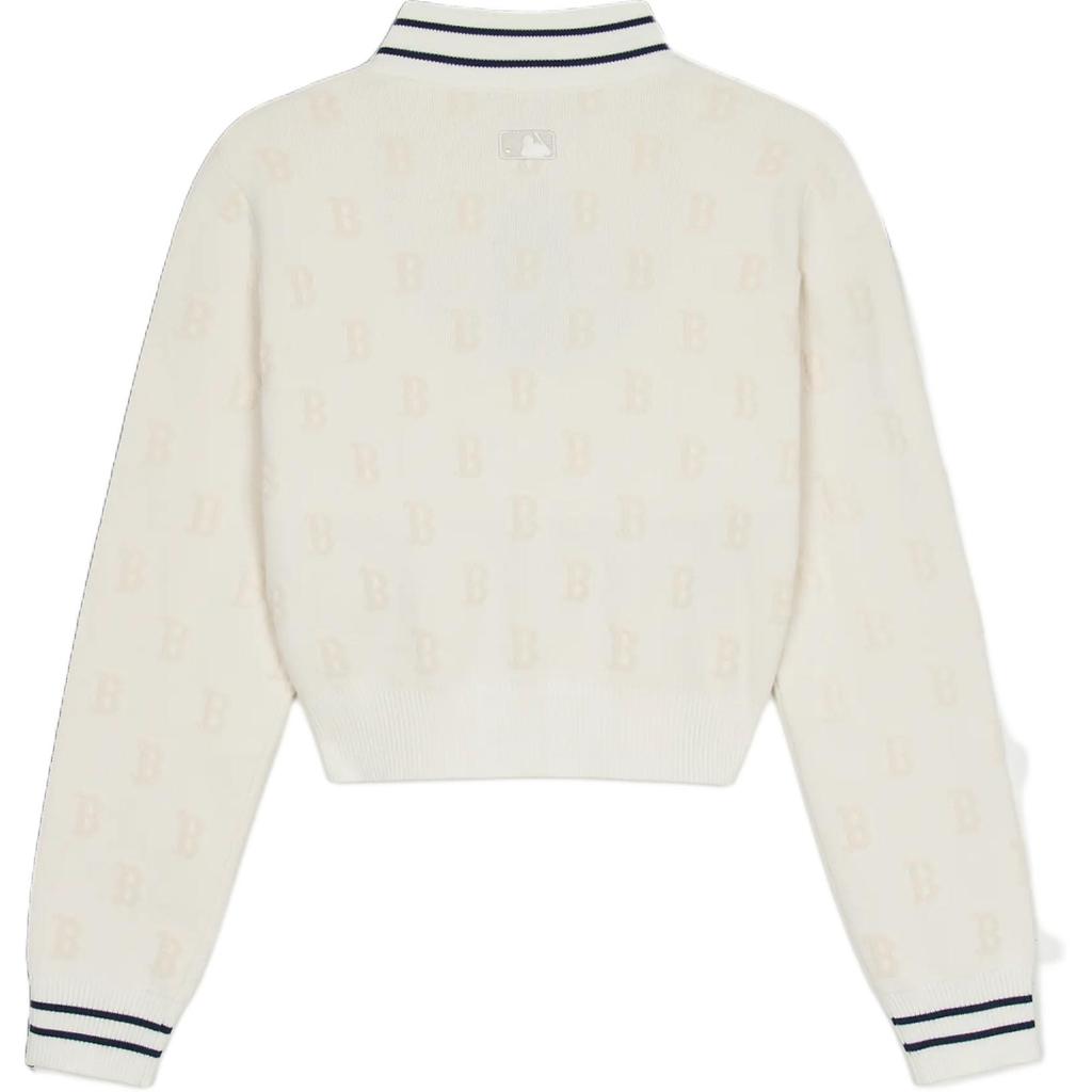 New MLB Boston Red Sox Velvet Feel Coat Women's Cream White 3FKCM0344-43CRS