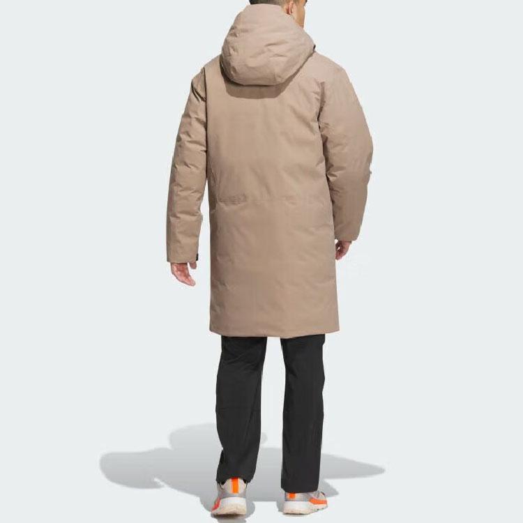 adidas Solid Color Casual Mid-Length Hooded Jacket Men Jacket Pink Brown IL8995