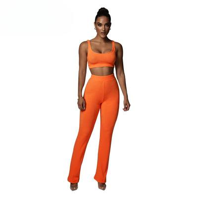 Damen Gerade Drapierte Hüfte Enganliegende Yogahose Einfarbig Ärmellose Weste Mode Lässiger Hosenanzug