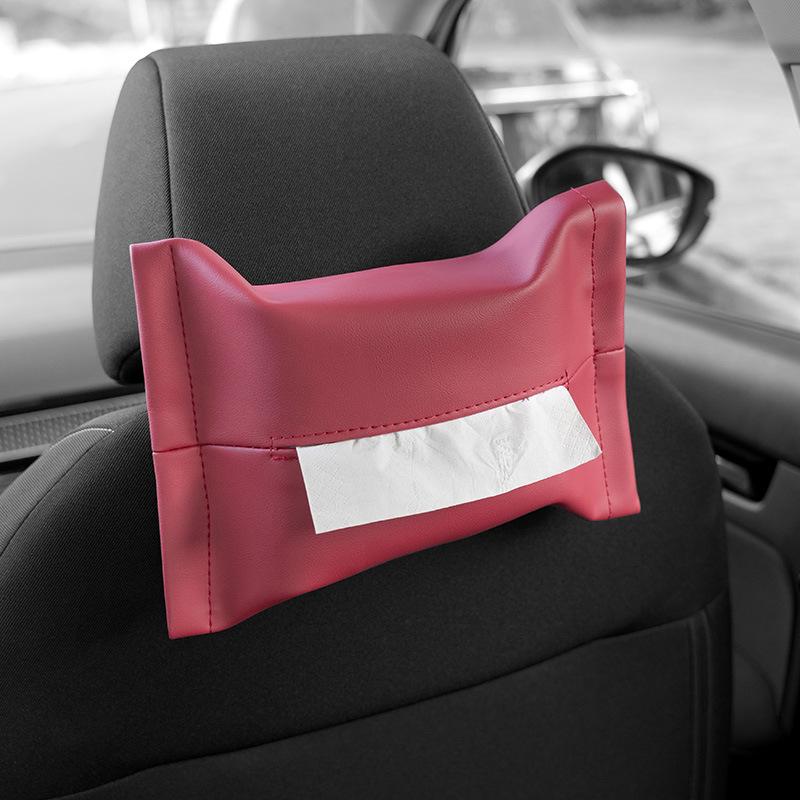 Ultra-Fiber Leather Car Tissue Box: Hanging Armrest or Fixed Interior Tissue Holder