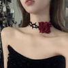Punk Chokers Necklaces for Women Thorny Rose Neckband Collar Big Flower Pendant Summer Choker Club Party Sexy