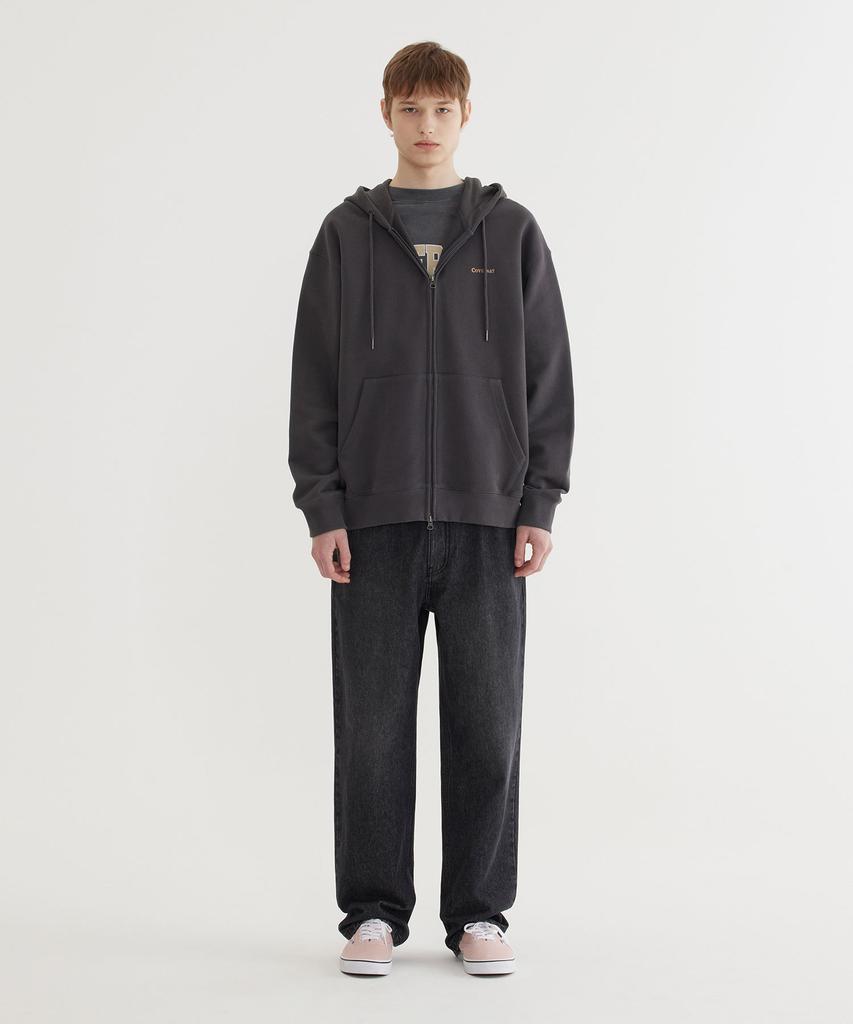 COVERNAT Small Authentic Zip-Up Hoodie Charcoal