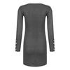 Women's Fashion Casual Button Sexy Bodycon Dress Long Sleeve Solid Color Dress