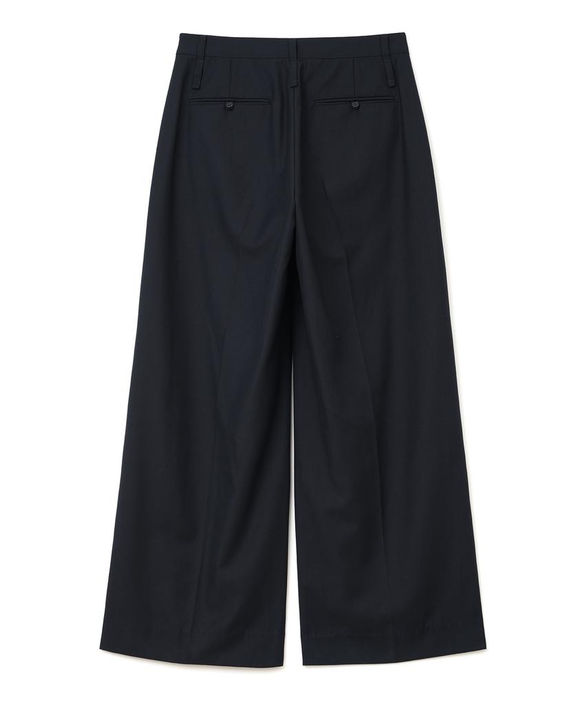 MILLO WOMEN Zipper Wide Trousers [Deep Navy]