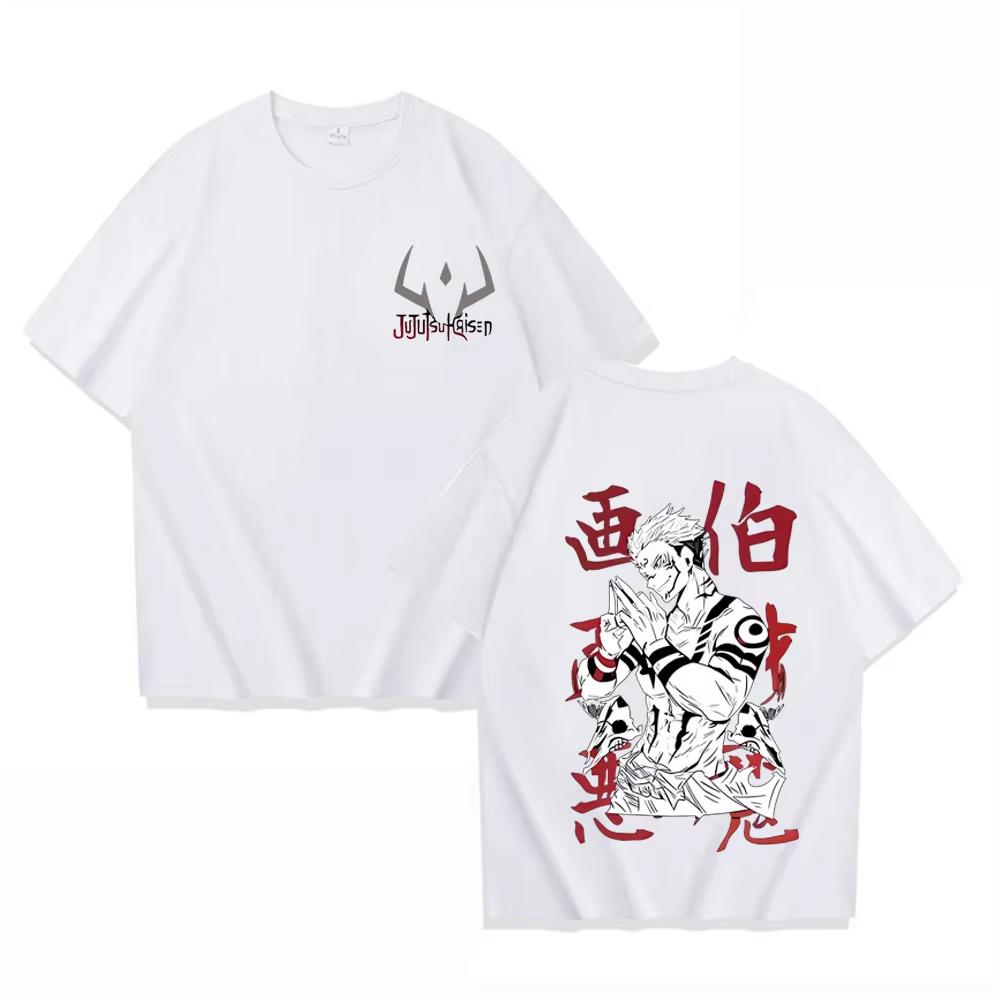 2026 New Jujutsu Kaisen Ryomen Sukuna Doublesided Tshirt Unisex Black Oversized Cotton Anime Graphic Tee Harajuku Casual
