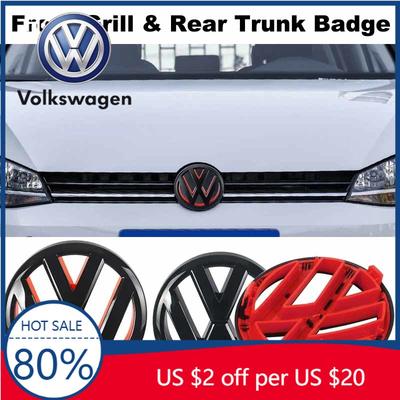 2026 Hot For VOLKSWAGEN VW 137mm ABS Car Front Grille Emblem & 110mm Rear Trunk Lid Badge For VW Volkswagen Golf 6 Golf6 MK6 GTI