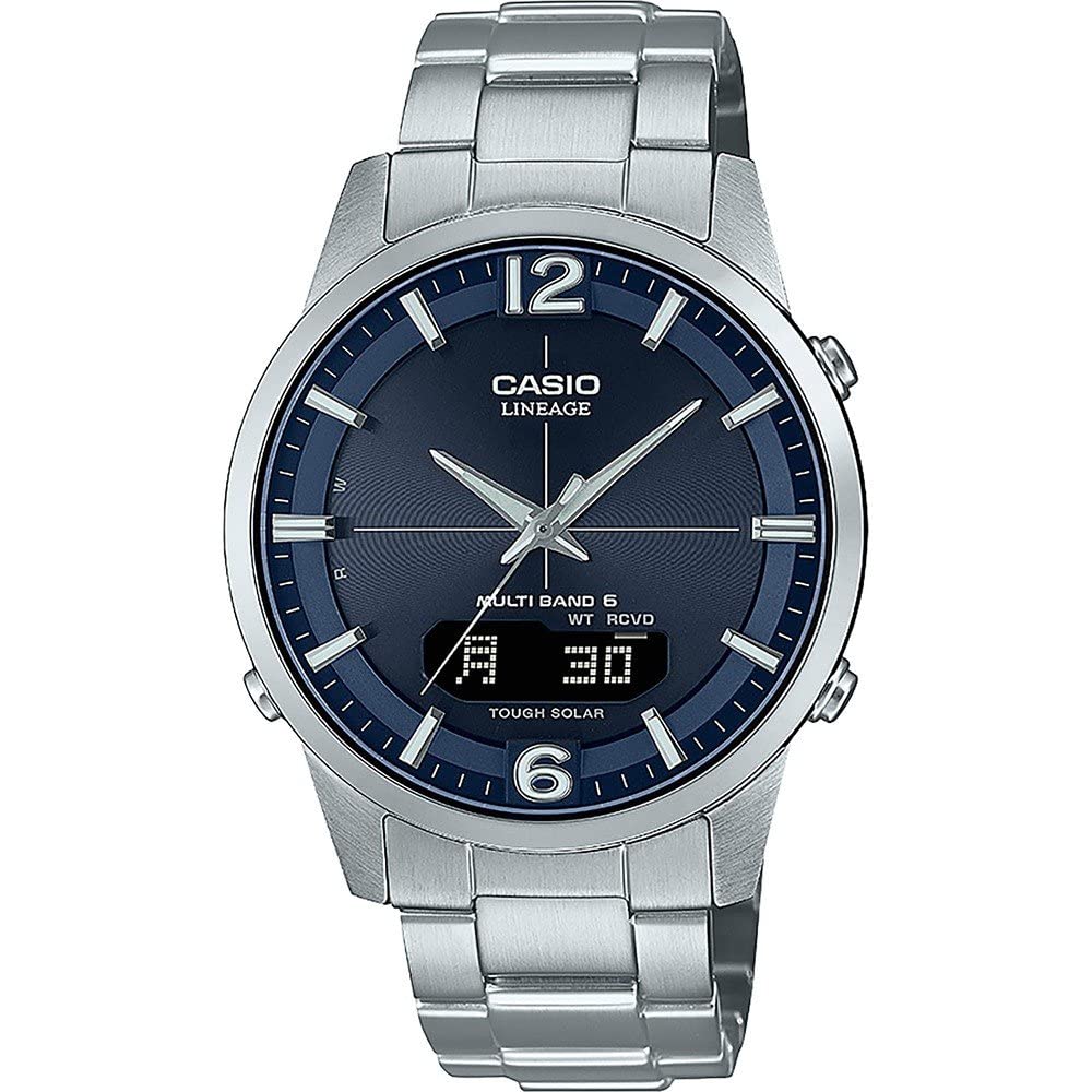 Casio Men s Wave Ceptor Quartz Watch Silver Modern Sports