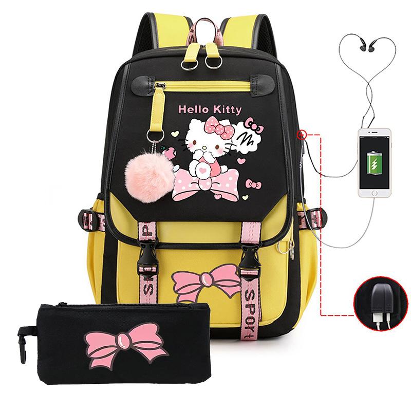 Cute Cartoon Printed Backpack Female Japanese Sweet Small Fresh Primary And Secondary School Student Schoolbag