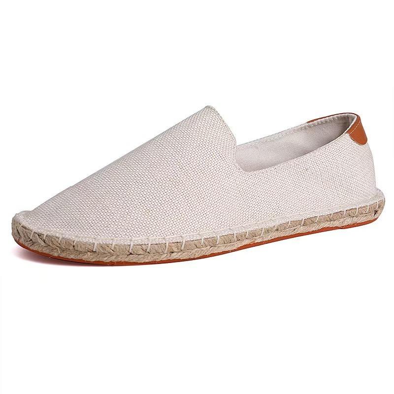 Verschleißfeste Canvas-Herrenschuhe atmungsaktiv faule Ein-Pedal-Gehschuhe Alt-Peking Leinen handgefertigte Stoffschuhe Freizeit-Board-Schuhe