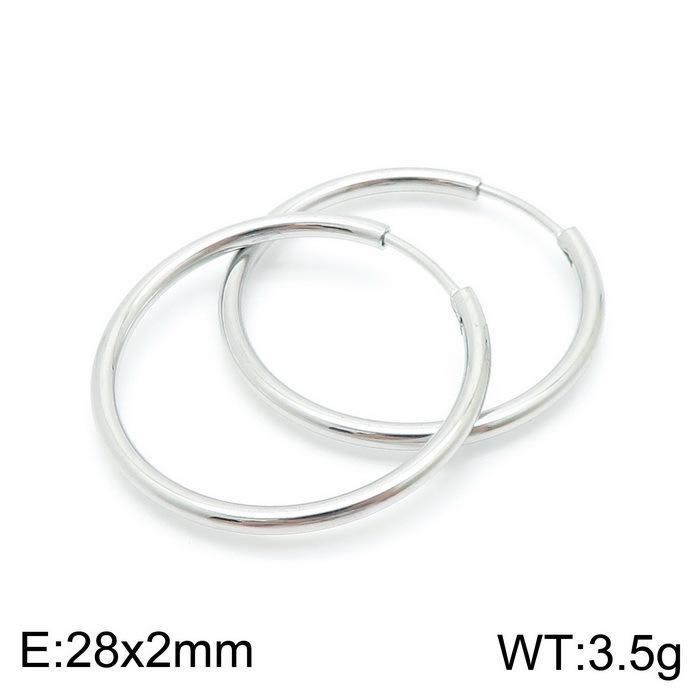 Men's and Women's Hand-Polished 304 Stainless Steel Round Wire Ear Cuffs and Studs