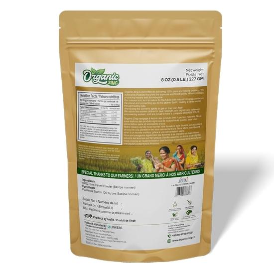 Poudre de Brahmi Bio Zing 227g (Bacopa Monnieri) | Complément Herbal Naturel | Paquet de 1-8oz