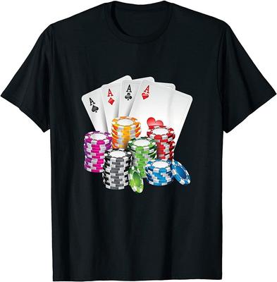 Poker King Queen Card Casino Chip Kumar Unisex Tişört