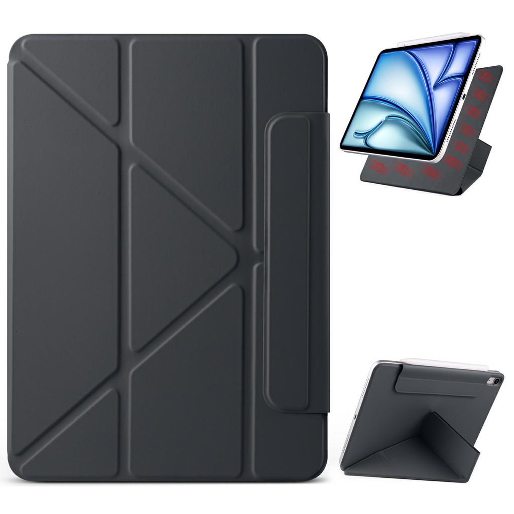 For iPad (2025)/10.9 (2022) Case PC+PU Leather Origami Stand Magnetic Tablet Cover