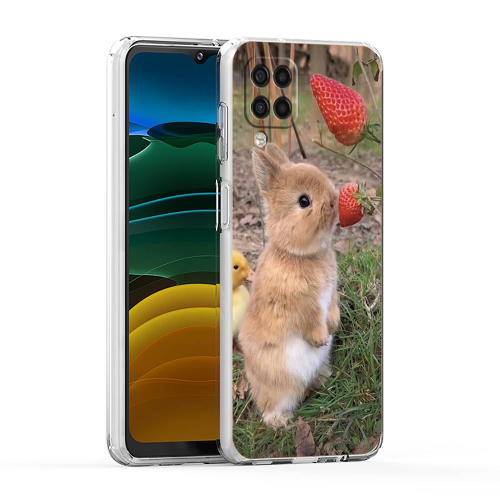 Cute White Baby Rabbits Phone Case For Samsung A13 A33 A35 A55 A73 A53 A23 A51 A71 A21S A31 A41 A05s A03S A15 A25 5G Cover