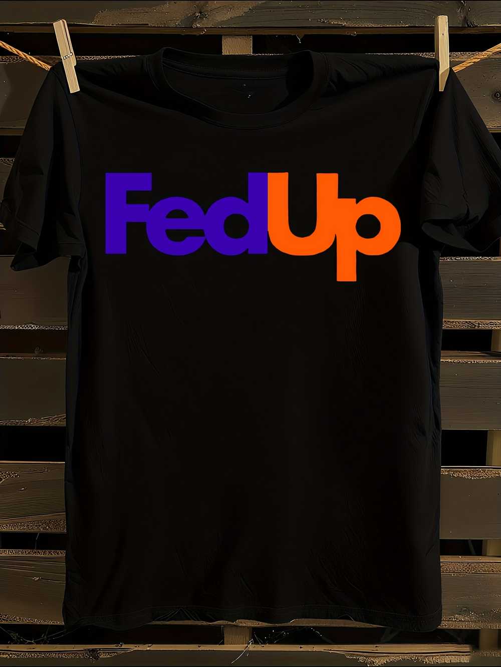Fed Up Graphic Print T-Shirt Mens Tshirt Womens Tshirts with Letters Print Short Sleeves T-Shirt Casual Street Tee Shirt Top S
