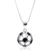 Football Jewelry Silver Pendant European and American Fashion Football Necklace Accessories