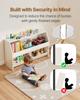 Toy Storage Organizer, Wooden Kids Bookshelf with Storage, Toy Storage Cabinet with 2 Mobile Drawers, Kids Storage Organizer for Bedroom, Nursery,