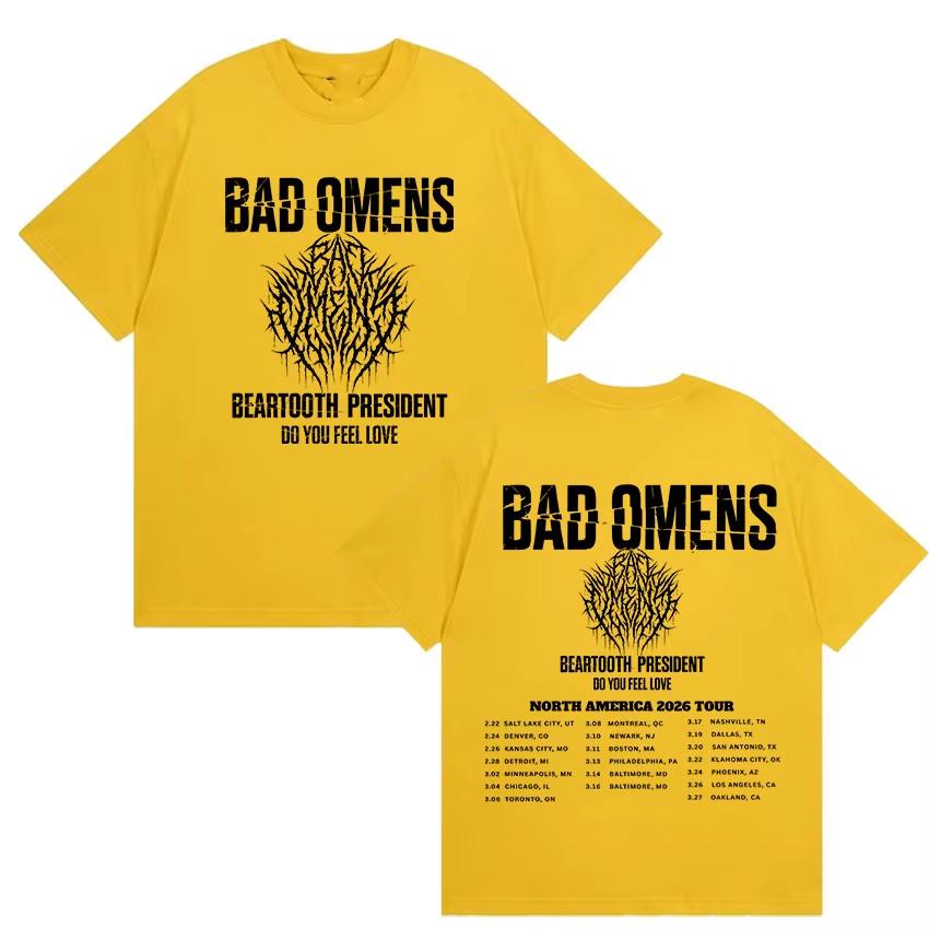 2026 Rock Band Bad OUnisexs Tour Graphic Tshirt Unisex and Women New Summer Gothic Clothing Hiphop Round Neck Short Sleeved Top