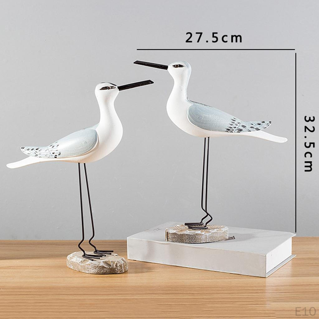 2шт настольные миниатюрные фигурки чайки статуя украшения реквизит патио газон жёлтый — фото 10