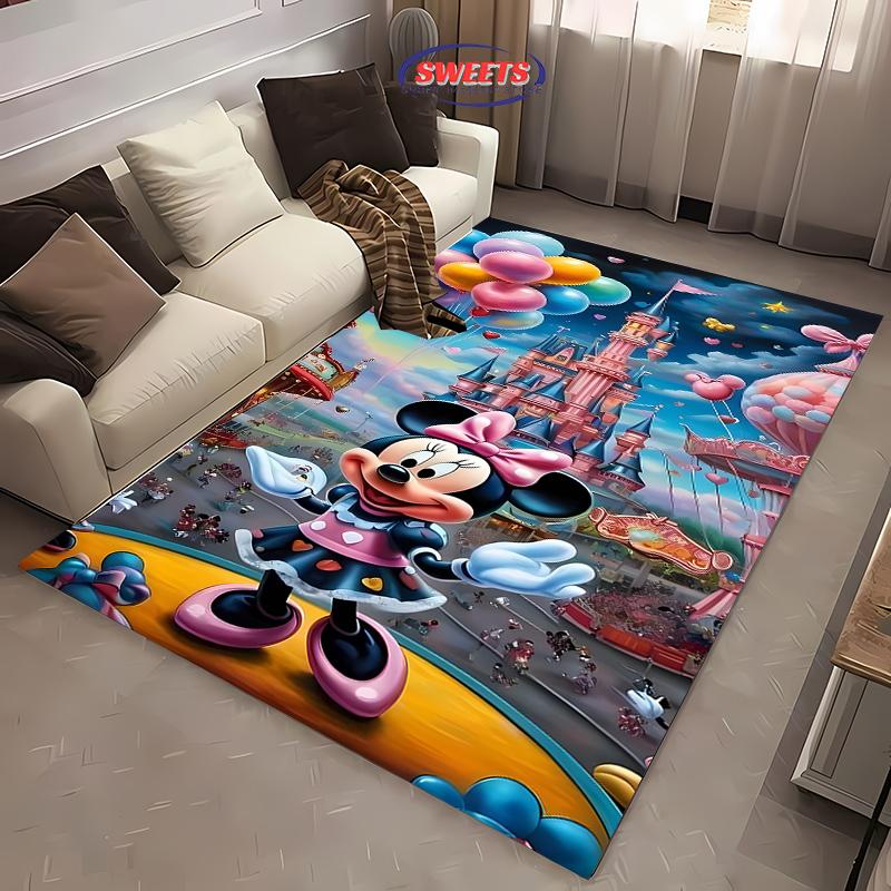 New To Disney Mickey Mouse Carpet! Bedroom Living Room Bed Mat, Non-slip Exquisite Home Decor, Durable Machine Washable Rug Gift