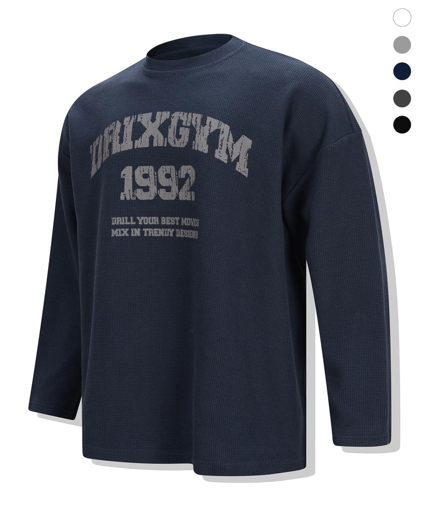 DRIX Waffle Graphic Oversized Long Sleeve_5 Colors