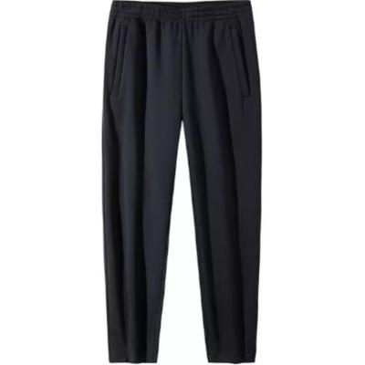 Calças Esportivas de Tricô de Lã Casual Simples Cor Sólida Perna Reta Parte de Baixo Masculina Preto 152447315N-2