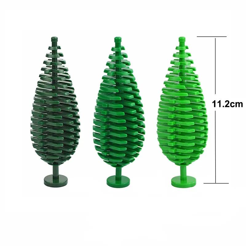 Tree Flower Grassland Natural Forest Plant 3Pcs Building Blocks Pine Bush Plant Cypress Accessories Jungle Adventure 3778 Toys
