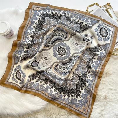 1PS Fashion Scarf For Women Classic Square Scarves Spring And Summer Headscarf Breathable Lightweight Soft Satin Neckcheif