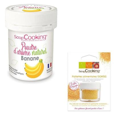 Natural Food Flavour In Powder Banana + Golden Glitter