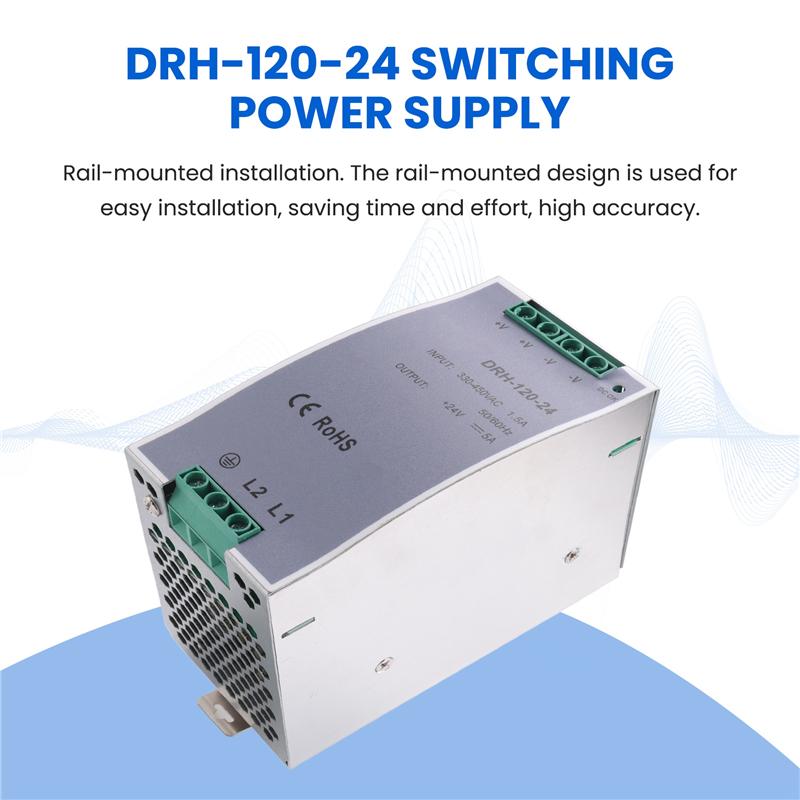 AD23-DRH-120-24 Switching Power Supply 380AC 120W Single Output 24V Industrial Din Rail Power Supply Switch