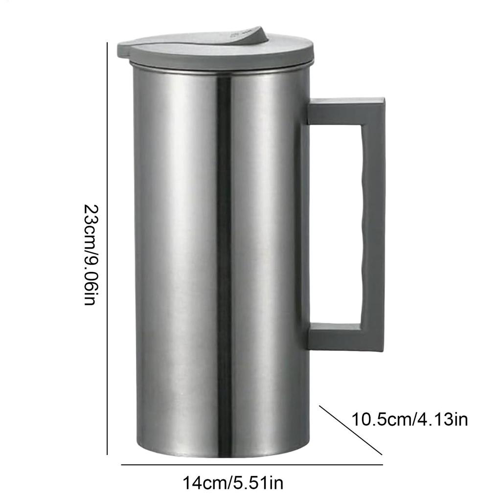Coffee Pitcher Leak-Proof Stainless Steel Water Dispenser Container With Lid Non-Slip Handle Drinking Storage Container for Hot