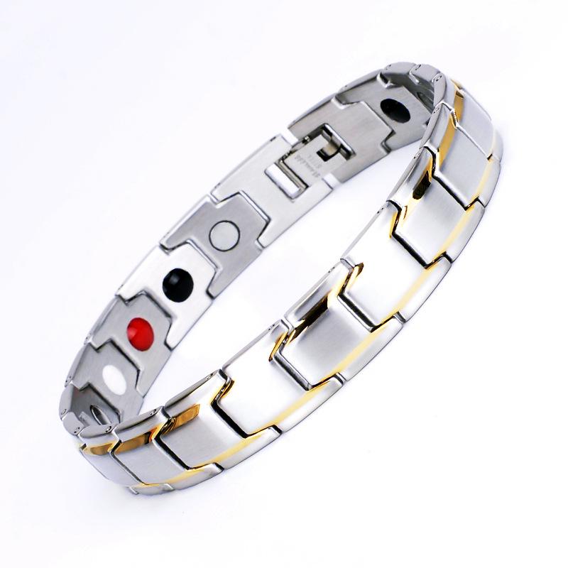 Men’s Titanium Stainless Steel Magnetic Bangle Bracelet, Couple Style, In Stock.