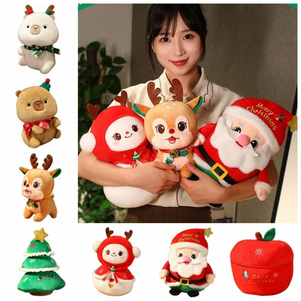 Lovely Christmas Stuffed Plush Toys Christmas Decoration 3D Stuffed Animals Elk Toy  Toddler