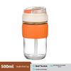 Stylish High Borosilicate Glass Double-Drink Tumbler with Straw and Lid