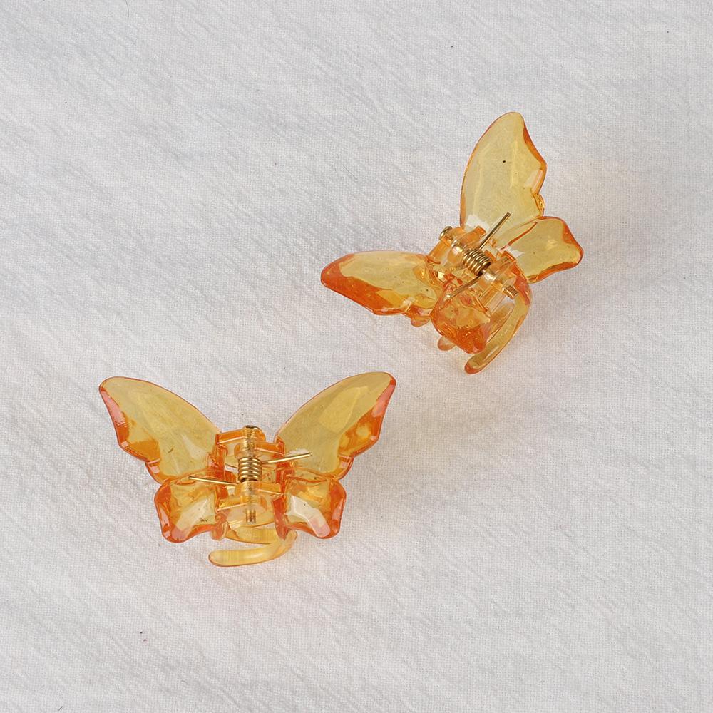

2PCS Crystal Butterfly Small Hair Claw Clips Women Girls Cute Transparent Candy Hair Clamps Crab Barrettes Hair Accessories