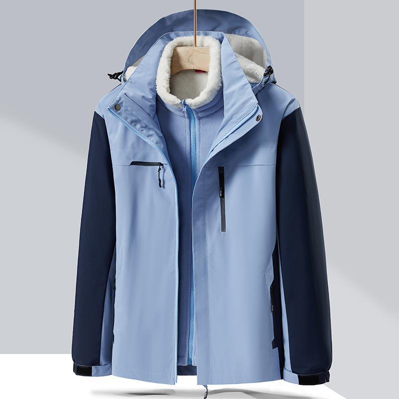 Jackets for Men and Women, New Autumn and Winter Style for Couples, Outdoor Velvet Large Size Jackets, Men's Windproof and Waterproof Jackets