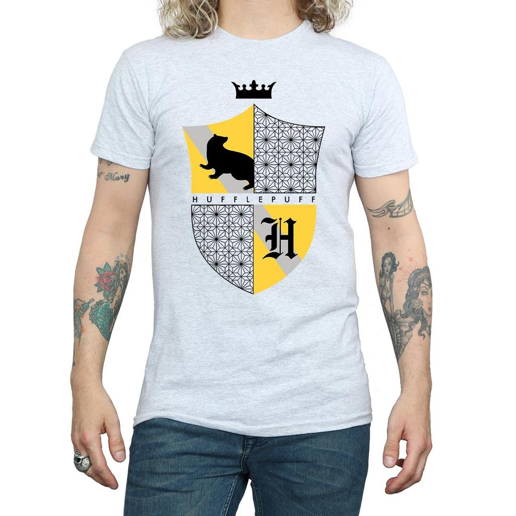 HARRY POTTER Mens Hufflepuff Shield T-Shirt