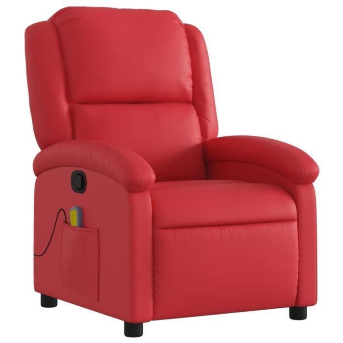 VidaXL Fauteuil de massage inclinable rouge similicuir 371787