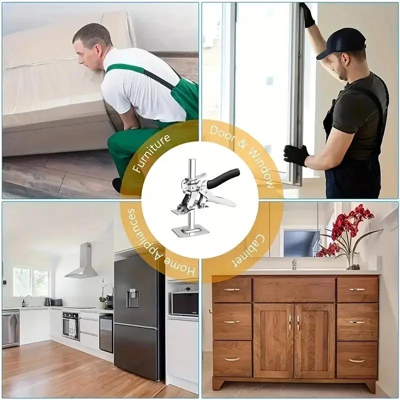 2/1PCS New Labor Saving Arm Board Jack Cabinet Lifter Tile Height Adjusting Lifter Multifunctional Anti-Slip Hand Lifting Tool