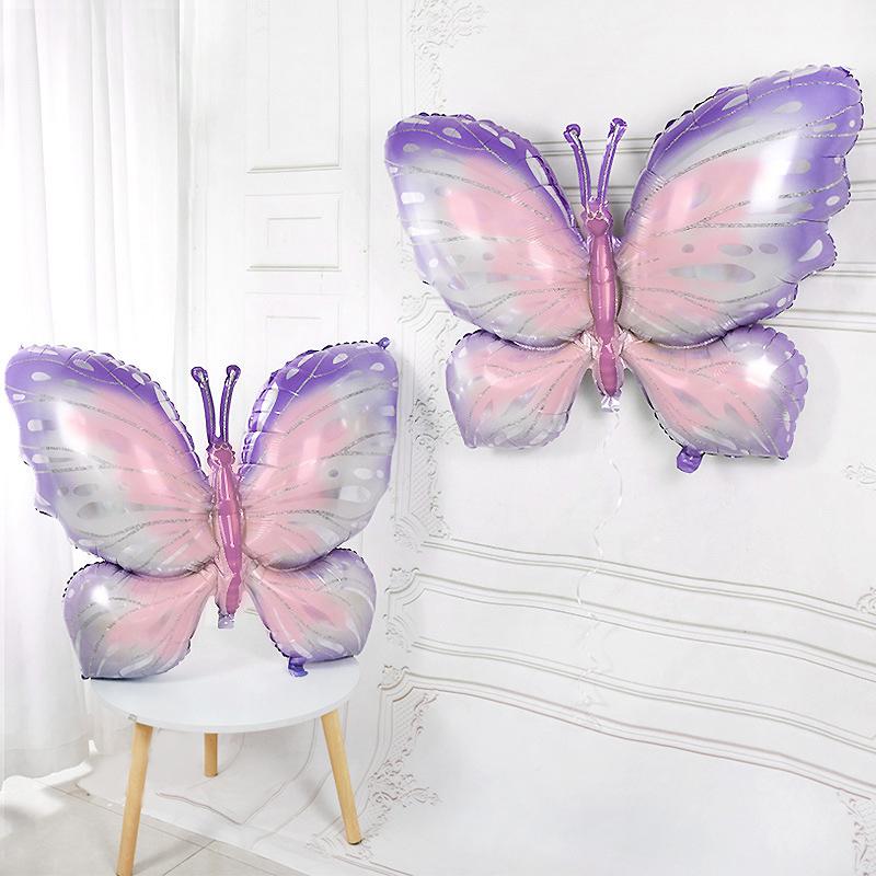 1PC Große Schmetterling Aluminium Folie Ballons Schmetterling Helium Luft Globos Geburtstag Party Dekorationen Baby Dusche Kinder Spielzeug Foto Requisiten