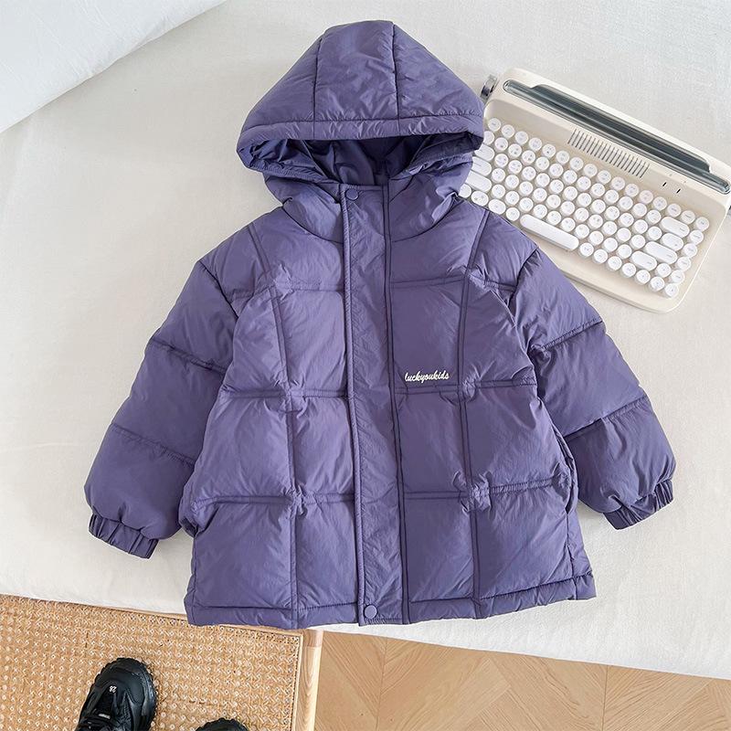 

Детская зимняя куртка-пуховик Nausicaa 2023 в корейском стиле с капюшоном, водонепроницаемая, однотонная, для мальчиков и девочек 120cm fill 134g фиолетовый