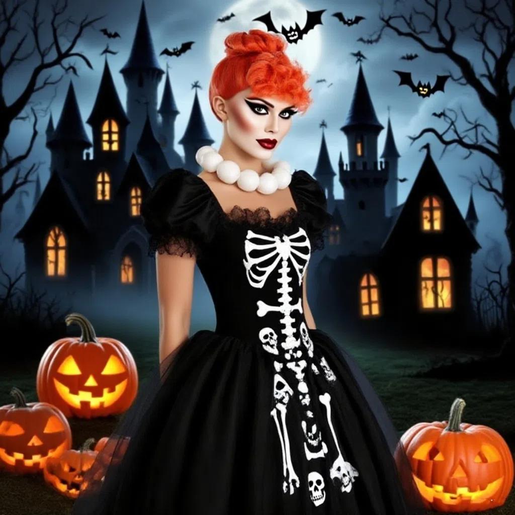 Orange Fluffy Short Curly Hair Pack Chemical Fiber Synthetic Wig | Fashion Retro Theme Stage Party Style Wig